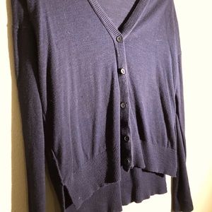 Blue cardigan, worn, size M